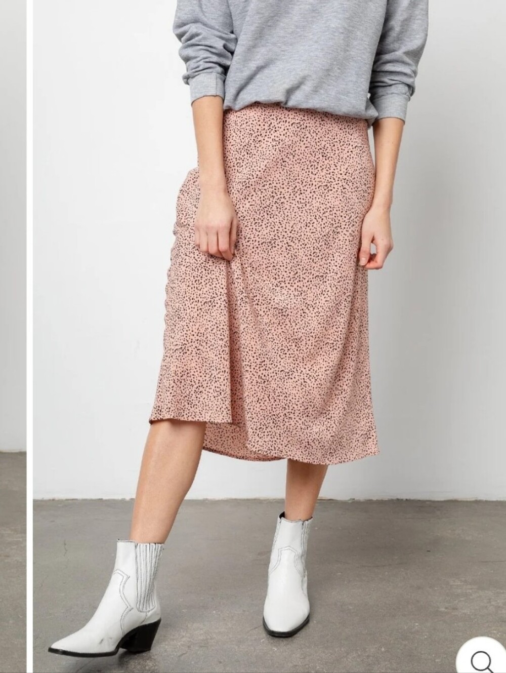 Rails Anya Midi Slip Skirt in Rose Pink Dotted Print